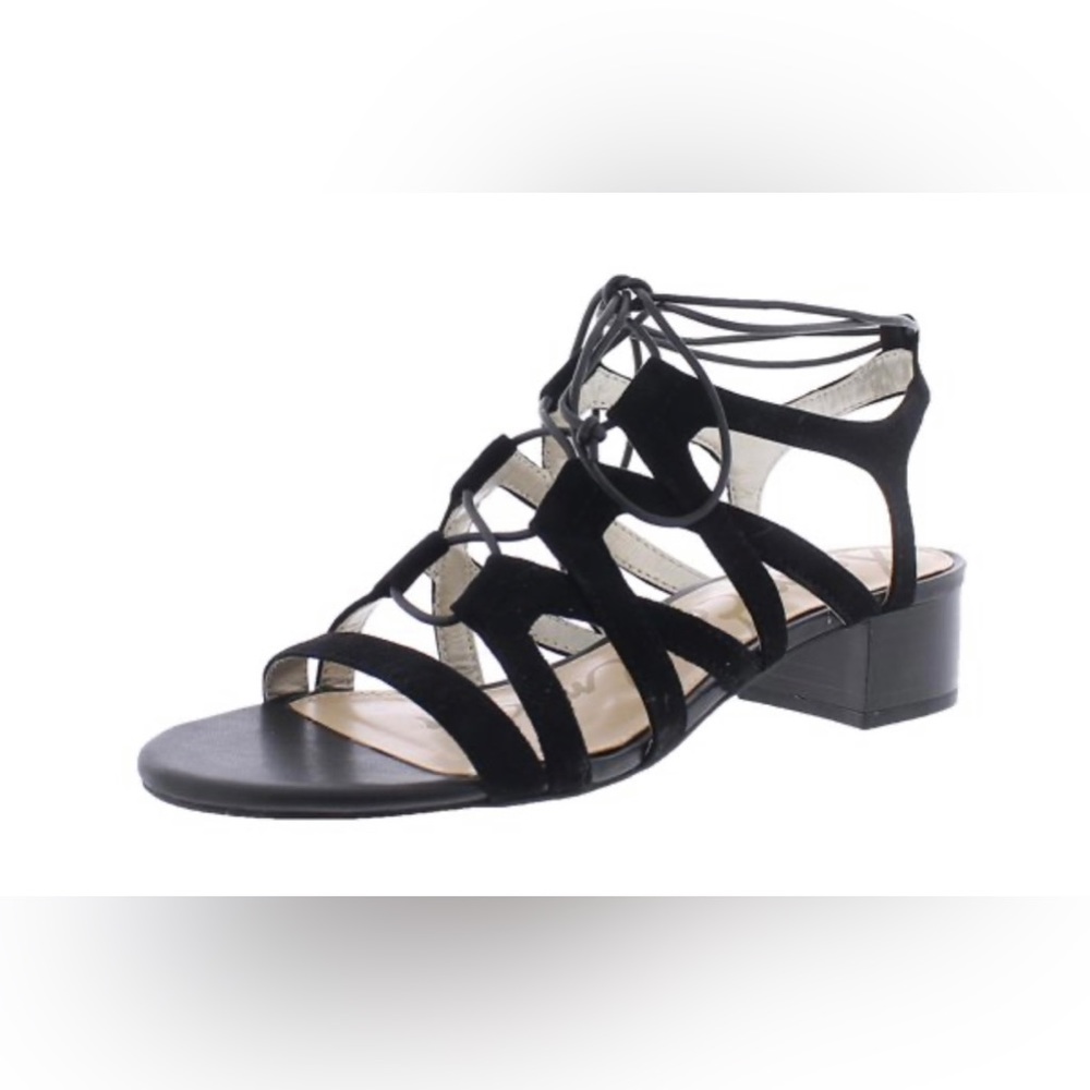 NWT *SAM EDELMAN* Suede Lace Up *ARDELLA* Sandals … *BLACK* … Size: 8.5 M